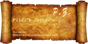 Pilák Zoltán névjegykártya